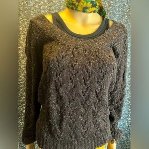 Berry Cute ❤️ Day Trip Medium Crotchet Brown sweater. Excellent condition.